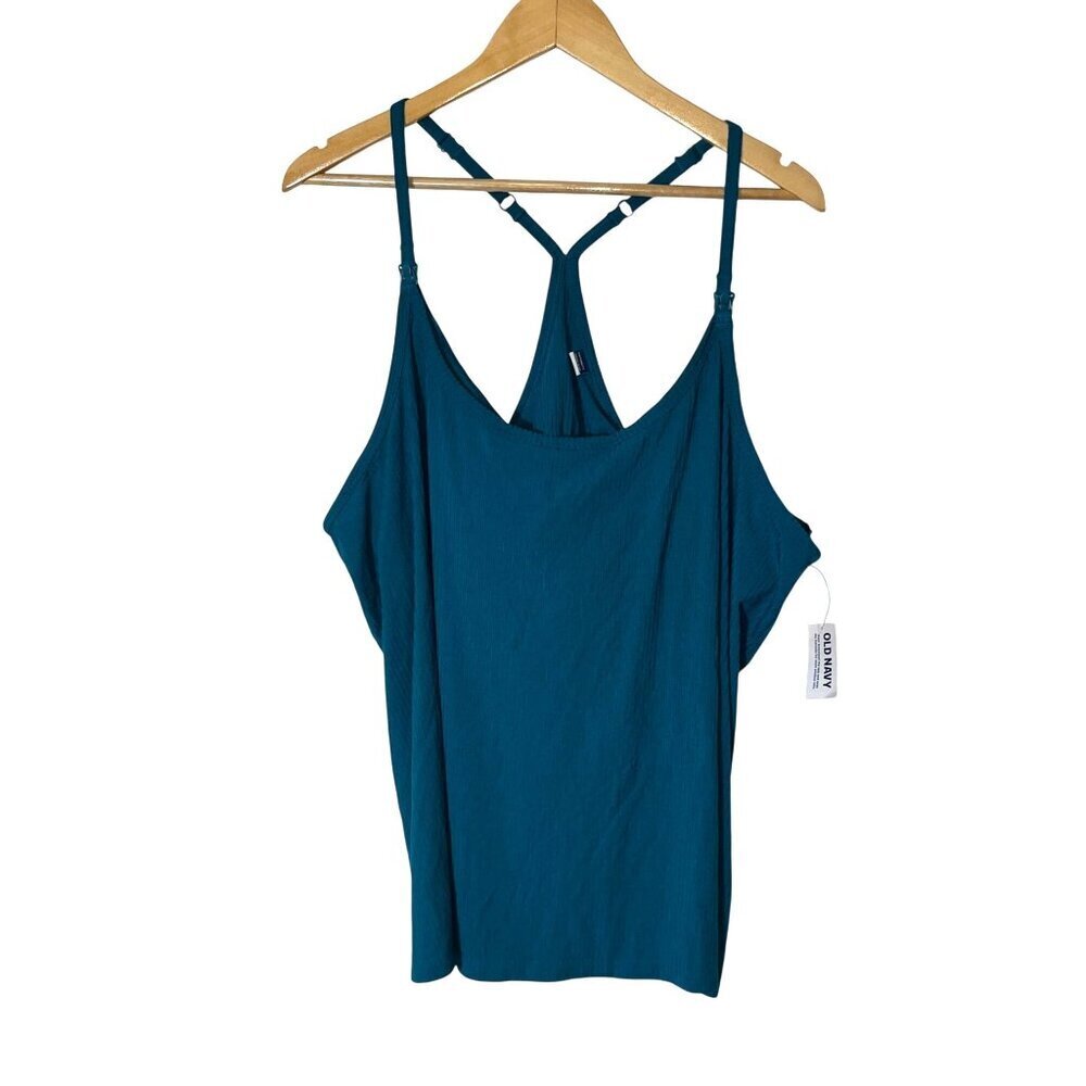 NWT Old Navy Teal Ribbed Racerback Tank Top Xl Maternity Womens